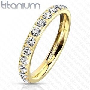 New CZ ‎ Gold Titanium Eternity Band size 8